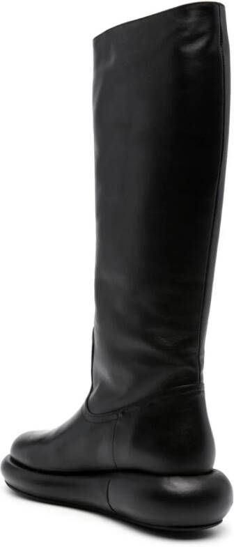 Paloma Barceló panelled leather knee-high boots Black