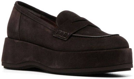 Paloma Barceló penny-slot suede loafers Brown