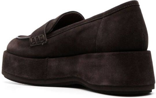 Paloma Barceló penny-slot suede loafers Brown