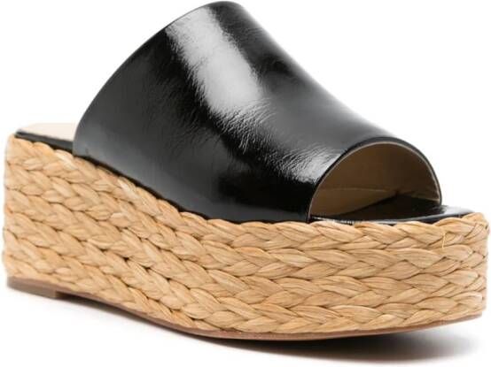 Paloma Barceló raffia-platform sandals Black