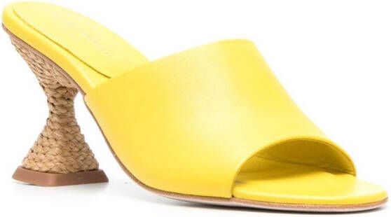 Paloma Barceló raffia sculpted heels sandals Yellow