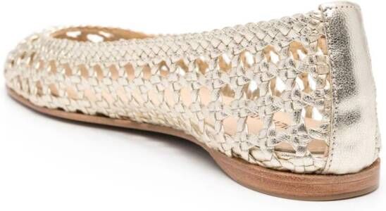 Paloma Barceló Shell leather ballerina shoes Gold
