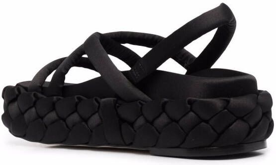 Paloma Barceló woven slingback sandals Black