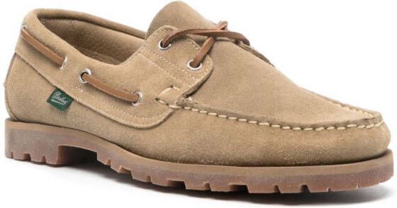 Paraboot Barth suede boat shoes Neutrals