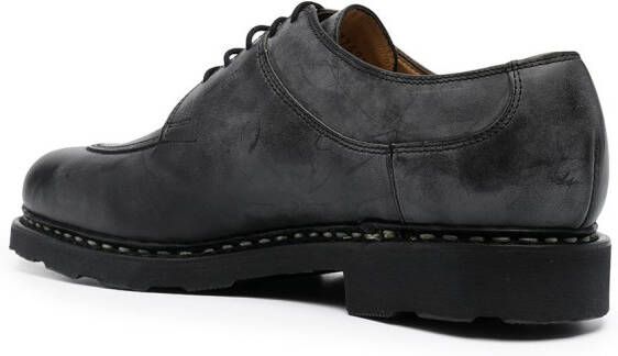 Paraboot distressed leather lace-up shoes Black