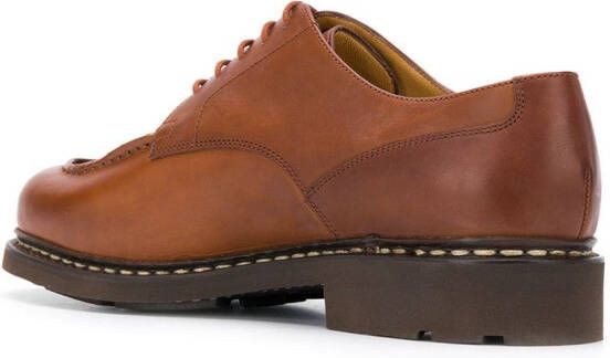 Paraboot exposed-stitched leather shoes Brown