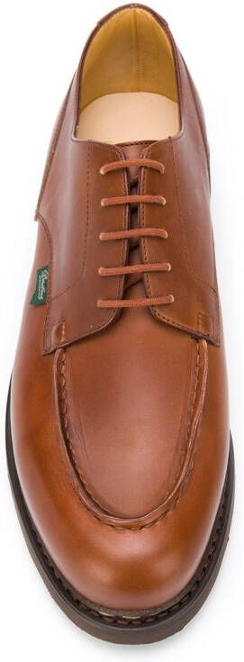 Paraboot exposed-stitched leather shoes Brown