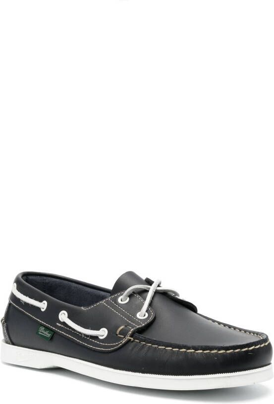 Paraboot lace-up leather boat shoes Blue