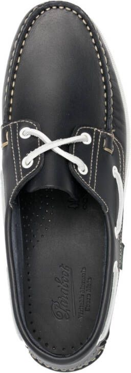Paraboot lace-up leather boat shoes Blue