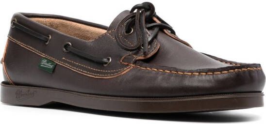 Paraboot lace-up leather boat shoes Brown