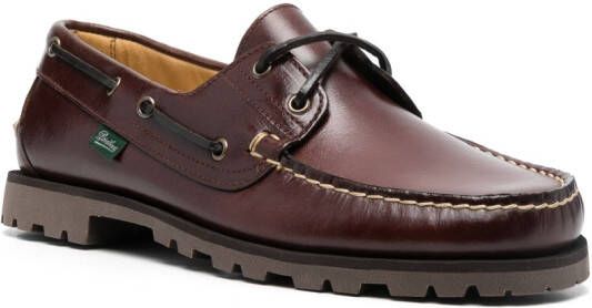 Paraboot lace-up leather boat shoes Brown