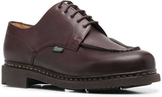 Paraboot logo-patch leather derby shoes Brown