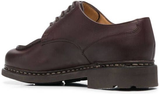 Paraboot logo-patch leather derby shoes Brown