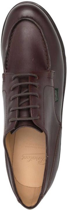 Paraboot logo-patch leather derby shoes Brown