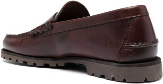 Paraboot Orsay leather moccassin loafers Brown
