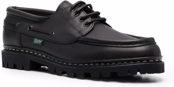 Paraboot ridged sole boat shoes Black