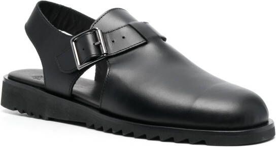 Paraboot round-toe leather sandals Black