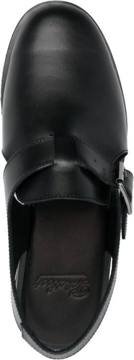 Paraboot round-toe leather sandals Black