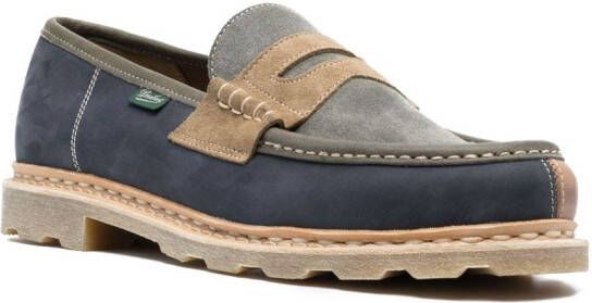 Paraboot three-tone suede penny loafers Blue