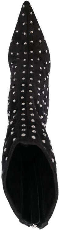 Paris Texas 100mm crystal-embellished pointed boots Black