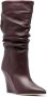 Paris Texas 100mm leather gathered-design wedge boots Purple - Thumbnail 2