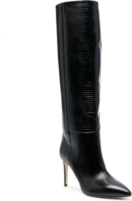 Paris Texas 100mm leather stiletto boots Black