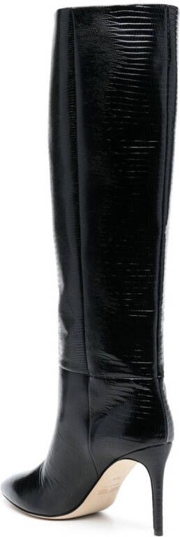 Paris Texas 100mm leather stiletto boots Black