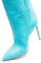 Paris Texas 105mm crocodile-effect knee boots Blue - Thumbnail 2