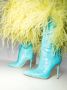 Paris Texas 105mm crocodile-effect knee boots Blue - Thumbnail 3