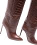 Paris Texas 115mm crocodile-effect knee boots Brown - Thumbnail 4