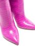 Paris Texas 105mm crocodile-effect knee boots Pink - Thumbnail 4