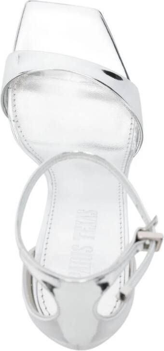 Paris Texas 105mm patent leather sandals Silver