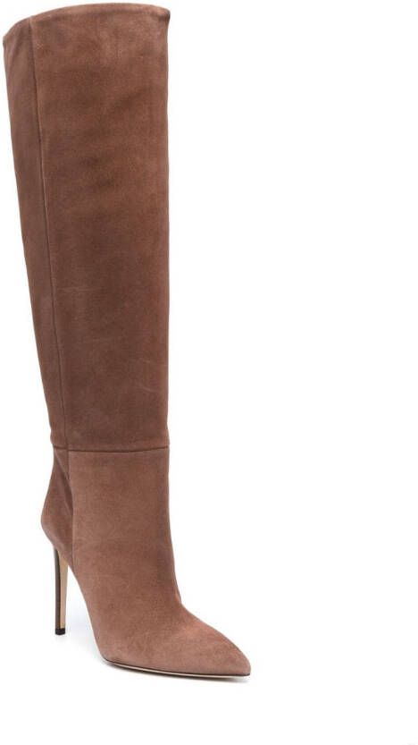 Paris Texas 105mm pointed-toe suede boots Brown