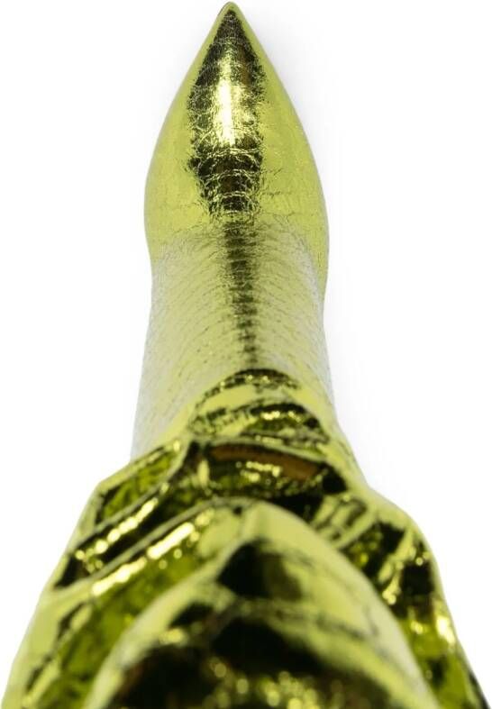 Paris Texas 105mm snakeskin-effect metallic boots Yellow