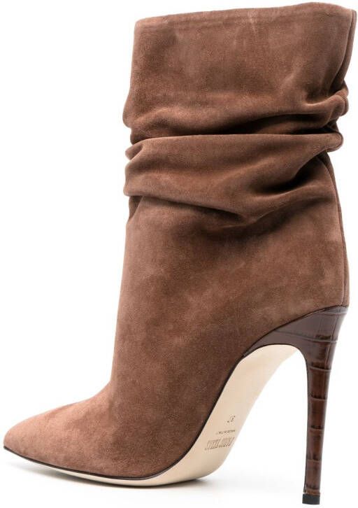Paris Texas 110mm slouchy stiletto ankle boots Brown