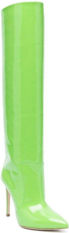 Paris Texas 110mm stiletto leather boots Green