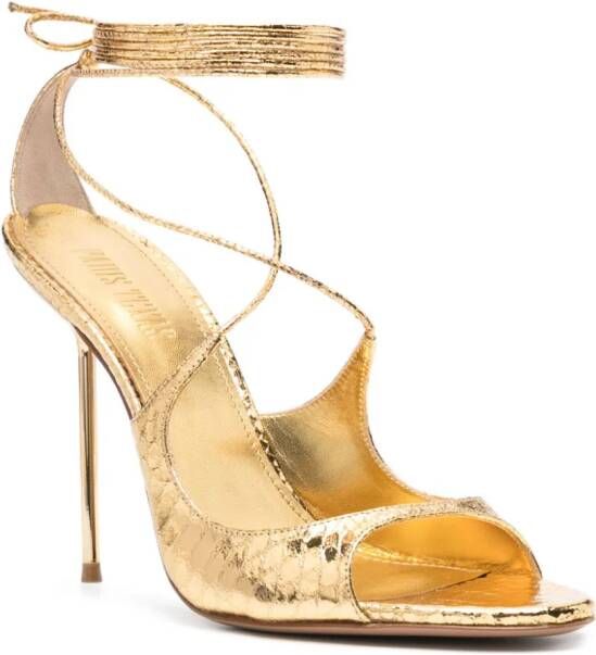 Paris Texas 115mm leather sandals Gold