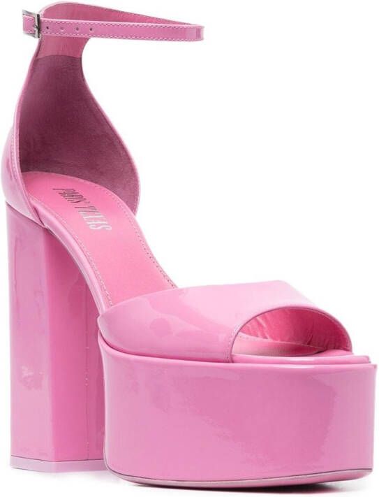 Paris Texas 130mm patent-leather platform sandals Pink