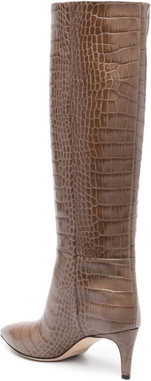 Paris Texas 65mm crocodile-effect leather boots Brown