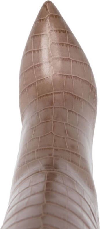 Paris Texas 65mm crocodile-effect leather boots Brown