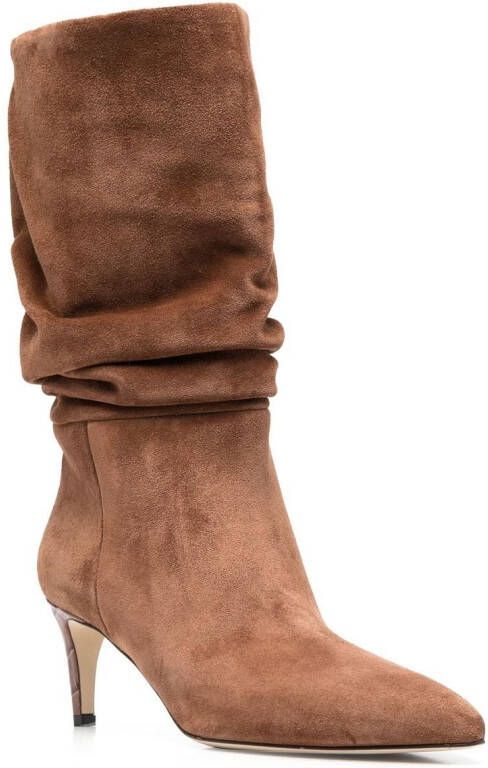 Paris Texas 60mm slouched suede boots Brown