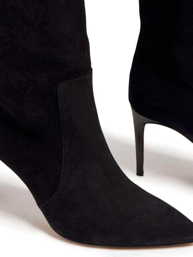 Paris Texas 85mm pointed-toe leather boots Black