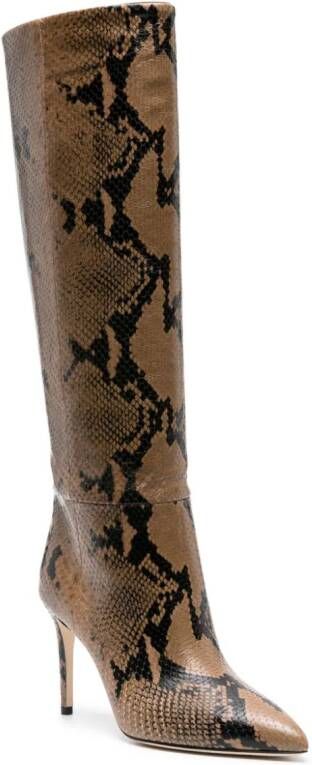 Paris Texas 85mm snakeskin-effect leather boots Neutrals