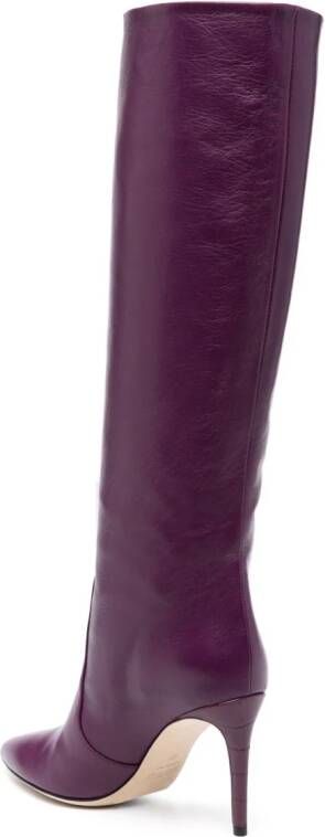 Paris Texas 85mm stiletto-heel leather boots Purple