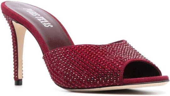 Paris Texas 90mm crystal-embellished open-toe mules Red