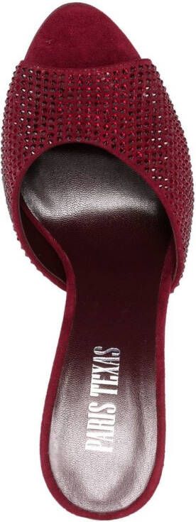 Paris Texas 90mm crystal-embellished open-toe mules Red