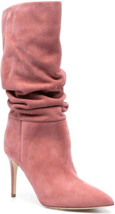 Paris Texas 90mm heeled suede boots Pink