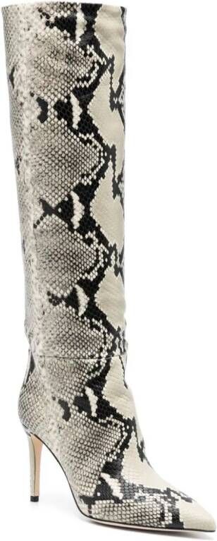 Paris Texas 90mm pointed-toe crocodile-embossed boots Neutrals