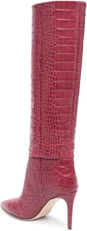 Paris Texas Coco 95mm crocodile-effect boots Red