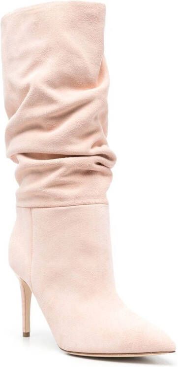 Paris Texas 95mm slouchy suede boots Pink